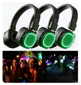 Casque de disco silencieux longue portée 20 kHz ENC avec <span class=keywords><strong>LED</strong></span> lumineuses, supra-auriculaire, un émetteur <span class=keywords><strong>pour</strong></span> plusieurs casques, idéal <span class=keywords><strong>pour</strong></span> les fêtes, les conférences, la télévision et les cours - Product Image 5