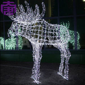 3d Standing Reindeer Ip65 Rated Iron Frame Led <b>Light</b> Sculpture For Outdoor <b>Christmas</b> Animal Decorations - Product Image 2