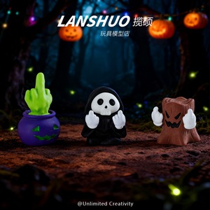 Muñecos de resina de Halloween, figuras de dibujos animados para decoración del hogar, adornos de escritorio, accesorios DIY, estilo único, uso en interiores - Product Image 4