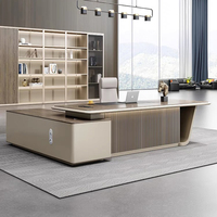 Bureau de direction moderne, mobilier de bureau royal antique luxueux, grand bureau en forme de L, design moderne, table de PDG, table de patron