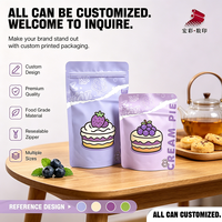 Sachet rétractable en papier kraft durable de qualité alimentaire, imprimé sur mesure avec fenêtre pour produits secs et collations