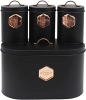 Boîte de rangement en métal de haute qualité pour la maison avec couvercle en bambou, boîte à café, thé, sucre, pain, pâtes, pot en métal
