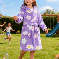 Peignoir à capuche pour enfants, nouveau style, imprimé personnalisé, pyjama pour filles, vente en gros, peignoirs en flanelle douce pour filles, vêtements de maison