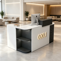 Bureau de réception extensible en bois moderne - Bureau d'accueil de luxe pour magasin de détail et usage commercial hôtelier