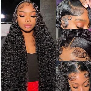 Venta al por mayor Onda de agua Pelucas de cabello humano frente de encaje Glueless 100% Original Mujeres Pelucas de cabello vendedores - Product Image 2