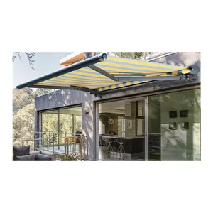 Toldo de pérgola eléctrica marco de aluminio toldo de techo retráctil de PVC toldo de jardín al aire libre