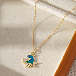 Collane di moda Bling Choker con chiaro Zirconia cubica delicate rame smalto unicorno collana per ragazza - Product Image 5