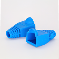 Ethernet PVC Gummi Cat5e Cat6 RJ45-Steckverbinder Bunte RJ45-Modular-Steckerentlastungsstiefel mit Anschluss abdeckung