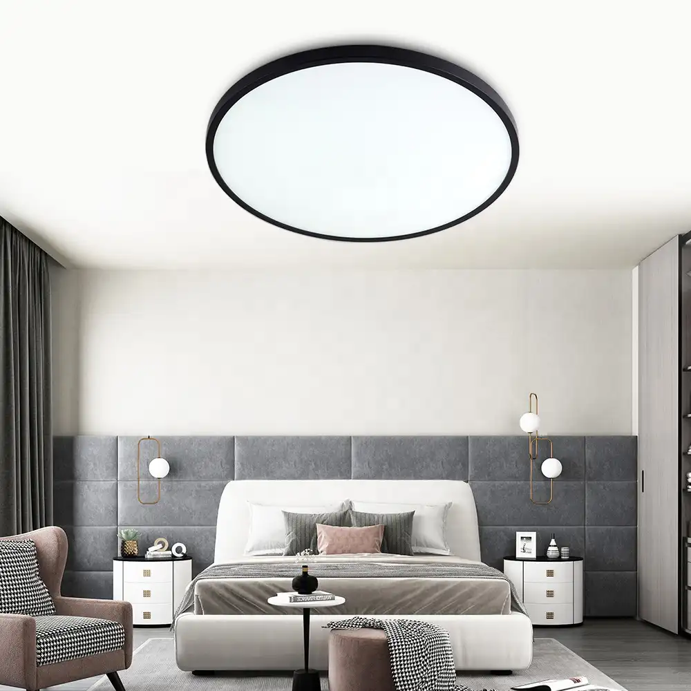 ince kısılabilir uzaktan kumanda LED Panel lambalar Modern yatak odası oturma odası mutfak aydınlatma düz LED tavan ışık