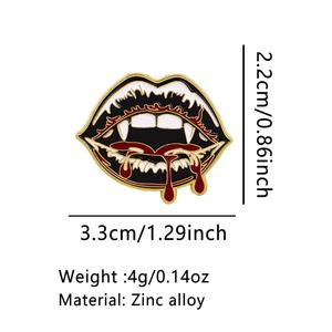 Broche de esmalte Hot Twilight Lips, insignias de solapa de aleación con temática de Halloween para ropa y mochilas, venta al por mayor transfronteriza, moda festiva - Product Image 5