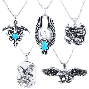 Collar de Acero Inoxidable Estilo Europeo y Americano, Colección Águila Dominante, Prototipo Mítico, Colgante Masculino de Moda - Product Image 1