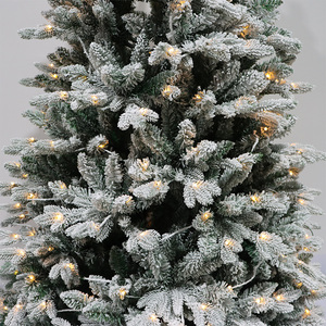 2026 Wholesale Indoor 4/5/6/7/8FT Pre Lit Flocked PE Snowflake Realistic <strong>Artificial</strong> Christmas <strong>Tree</strong> with Led <strong>Light</strong> - Product Image 2