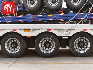 Semirremolque de Cama Baja de 12 Ruedas, 3 Ejes, de Acero, para Transporte de Contenedores, en Oferta - Product Image 4