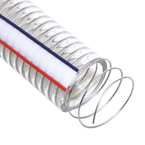 Conduit d'aspiration hydraulique transparent flexible de qualité alimentaire tuyau flexible renforcé en spirale en fil d'acier PVC