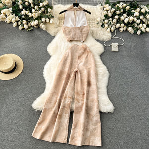 Summer Y2K Conjunto de 2 piezas para mujer Halter Top sin mangas y vestido de cintura alta Conjunto Jogging Trajes al por mayor - Product Image 4