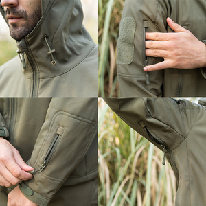 निविड़ अंधकार लंबी पैदल यात्रा सूट आउटडोर Windbreaker पुरुषों की सामरिक जैकेट Hoody ट्रेकिंग पैंट पुरुष थर्मल ऊन शिकार के लिए सेट - Product Image 4
