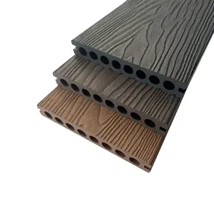 Самый популярный деревянный пластиковый композитный настил из древесного пластика толщиной 10 мм, WPC круглое отверстие, онлайн тиснение для домашнего и наружного использования