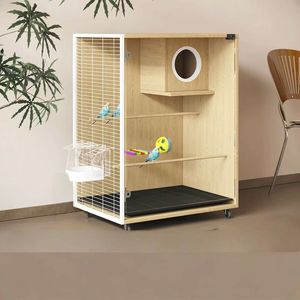Cage à oiseaux de haute qualité et nichoir en bois pour perroquets, pigeons et canaris, volière idéale pour l'élevage d'oiseaux de compagnie - Product Image 1