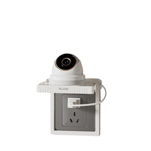 Support de prise murale Okuki avec support pour caméra, aucun perçage requis, plastique blanc et noir, multifonctionnel - Product Image 1