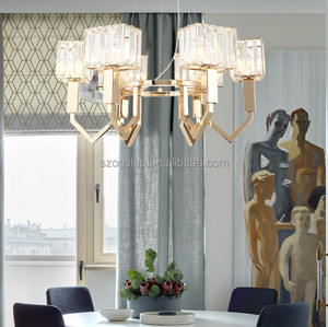 El elegante restaurante iluminación decorativa moderna estilo americano de Metal de oro de cristal de <span class=keywords><strong>la</strong></span> lámpara de techo - Product Image 4