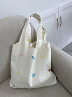 Sac fourre-tout élégant pour femme, grande capacité, en toile brodée de fleurs artistiques de style chinois, avec dentelle