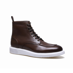 Bottes en cuir marron à plateforme et à cheville <span class=keywords><strong>haute</strong></span>, style décontracté pour hommes - Product Image 1