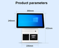 Terminal Pos layar ganda 15.6 inci Windows opsional pembaca kode batang sistem kios pembayaran mandiri untuk Supermarket