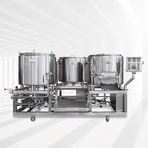 200L 300L 400L tout en un Brasserie solution clé en main réservoir de broyage + bouilloire réservoir de tourbillon + réservoir d'eau chaude panneau de contrôle PID