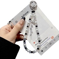 Nouvelle chaîne de téléphone portable perlée avec nœud, porte-clés, pendentif de sac, chaîne décorative pour étui d'écouteurs pour femmes
