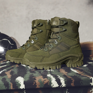 SF17 706 Outdoor Tactical <b>Hiking</b> <b>Boots</b> Men Waterproof High Top Lace Up All Seasons Green Canvas - Product Image 2