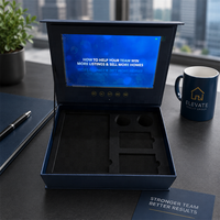 Boîte d'emballage vidéo personnalisée de luxe avec écran LCD intégré, brochure vidéo rechargeable, boîte cadeau pour mariage, publicité d'entreprise