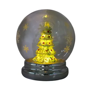 Globo de nieve LED hecho a mano para decoración familiar, cubierta de cúpula de cristal brillante de alta calidad para escritorio, 12x12x14 cm