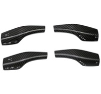 Tesla modeli 3 için karbon Fiber doku direksiyon sütun kapak/Y araba vites Paddle dekoratif kapak vites kolu kapağı