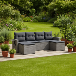 Pe <b>Rattan</b> Garden <b>Sofa</b> Set 4 Seater Outdoor Furniture Weather Resistant Contemporary Design For Patio Deck - Product Image 2