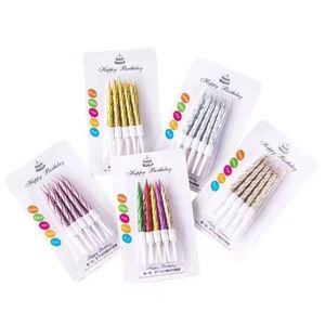 Bougies d'anniversaire dorées en spirale rotatives en paraffine, fournitures de décoration de gâteaux, décorations de fête - Product Image 4