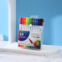 Ensemble de 12 marqueurs d'art à double pointe en feutre pour adultes et enfants - Stylos pinceaux pour la calligraphie et l'aquarelle