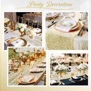 Wedding Party Wrinkle Long Boho Tablecloth Wide Warm Sand Gauze Semi-Sheer <b>Cheesecloth</b> <b>Table</b> <b>Runner</b> - Product Image 2