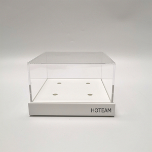 Clear Acrylic <strong>Display</strong> <strong>Box</strong> with White Base Dustproof Showcase Rectangle Organizer for Action Figures Model Cars Jewelry Gifts - Product Image 1