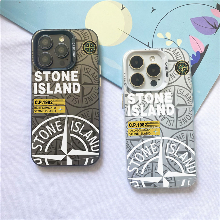 ストーンアイランド　iPhoneケース　iPhone15ケース　Pro 1213 ストーンアイランド iPhone15 pro/14 Plusケース ロゴ付き STONE