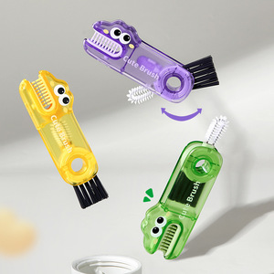 Brosse pour couvercle de tasse 3 en 1, outil de nettoyage multifonctionnel pour bouteille d'eau, tasse thermos, poils en plastique et nylon - Product Image 4