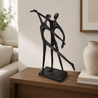 Sculptures de couple dansant en fonte, figurine humaine abstraite, ornement de table, décoration intérieure, cadeau de collection pour anniversaire de mariage
