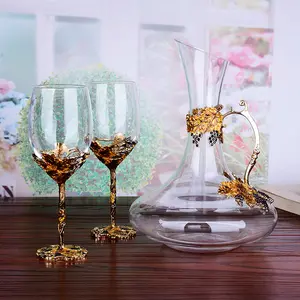 Ensemble de verres à vin rouge en émail en forme de raisin, style vintage créatif, cristal, cadeau de vacances