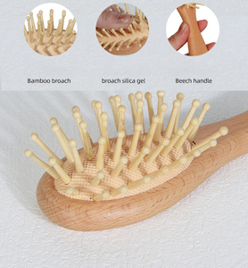 Lot <span class=keywords><strong>de</strong></span> 4 brosses à cheveux pour nouveaux-nés avec logo personnalisé et 3 pièces <span class=keywords><strong>de</strong></span> poils souples en bois <span class=keywords><strong>de</strong></span> chèvre naturel <span class=keywords><strong>peigne</strong></span> pour nourrisson, bambin, bébé et enfant - Product Image 4