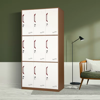 Vente chaude casier de rangement vertical en acier à 9 portes avec serrure à clé pour armoire de rangement de vêtements de bureau ou d'école