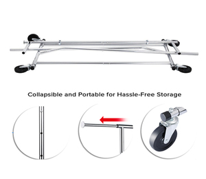 <strong>Clothes</strong> Display Racks with Wheels Gold Movable Garment Clothing Display Stands Boutique Hanging <strong>Clothes</strong> <strong>Shelf</strong> - Product Image 2