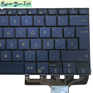 SP คีย์บอร์ดแล็ปท็อปแบบสเปน backlit สำหรับ Asus <span class=keywords><strong>Zenbook</strong></span> <span class=keywords><strong>flip</strong></span> <span class=keywords><strong>S</strong></span> แป้นพิมพ์0KNB0-2603WB00 UX370UA UX370UAF เปลี่ยนใหม่ - Product Image 3
