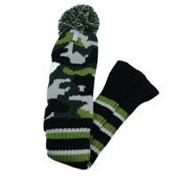 Housse de protection pour tête de club de golf en laine tricotée vert armée camouflage pour Driver et Fairway Wood 1 #   3 #   5 #   Accessoires de golf