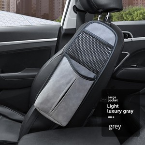 Organisateurs de voiture universels avec boîte de rangement en cuir PU sac de tissu latéral et porte-bouteilles d'eau siège suspendu sac de rangement latéral - Product Image 5
