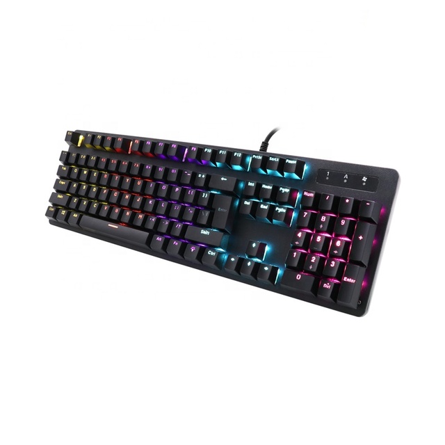 New 104-Key Wired Mechanical Gaming Keyboard ABS Plastic 9 Kinds of RGB Backlight Gamer YH901