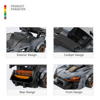 Wange 2880 Block Car Series Supercar Sports Racing Car Creative MOC Model Building Block Plastic Toy Car for Kids Unisex Gift